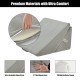 Adjustable gray memory foam reading sleep back support pillow with soft flannel cover for optimal comfort and.