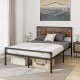 Full/Queen bed with rustic headboard and footboard, heavy-duty metal frame, and ample storage underneath for.