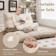 Adjustable beige floor sofa bed with thick foam, lumbar pillows, and a 42-level adjustable backrest for versatile.