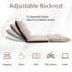 Adjustable floor sofa bed in beige with 42 angles, featuring thick foam and lumbar pillows for versatile comfort.