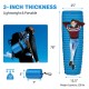 Blue 3-inch thick inflatable camping sleeping pad, lightweight and portable, ideal for camping and hiking.