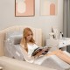 Gray 4-piece bed wedge pillow set for back, neck, and leg pain relief, featuring a soft surface and movable headrest.
