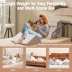Gray 4-piece wedge pillow set for back, neck, and leg pain relief, ideal for bed, sofa, or floor use.