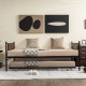 Twin size daybed frame with pullout trundle, featuring sturdy carbon steel and MDF, ideal for living rooms or bedrooms.