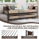 Twin size 2-in-1 daybed frame with pullout trundle, medium carbon steel for sturdiness, ideal for living rooms or.