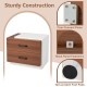 Modern nightstand with two large drawers in brown, featuring sturdy construction and non-scratch foot pads for.