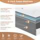 4-inch tri-fold cooling gel memory foam mattress with breathable bamboo cover for comfortable sleep and versatile use.