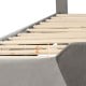 Close-up of the 2" elevated footboard design of the Full/Queen/Twin velvet upholstered bed frame for mattress stability.