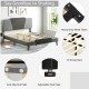 Velvet upholstered queen bed frame with high headboard, featuring heavy-duty metal tubes and 12 strong slats for.