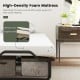 Twin size folding bed with 4-inch high-density foam mattress, featuring lockable wheels for easy mobility and stability.