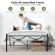 Full/Queen size metal platform bed frame with headboard, sturdy slats, and 15" under-bed storage for modern bedrooms.