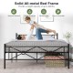 Full/Queen size metal platform bed frame with headboard, sturdy slats, and 15" under-bed storage for modern bedrooms.