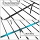 Close-up of the sturdy metal slats on the Queen size platform bed frame, designed for stability and noise reduction.