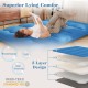 Foldable blue futon mattress with washable cover, featuring a 5-layer design for camping, home, or dorm use.