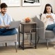 3-tier end table with USB ports and power outlets, featuring a hidden power strip and ample storage for versatile use.