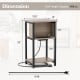 3-tier end table with USB ports and power outlets, featuring a heavy-duty metal frame and adjustable foot pads for.