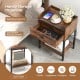 Industrial bedside table nightstand in rustic brown with spacious tabletop and convenient storage drawer for bedroom.