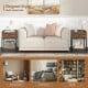 Industrial bedside table nightstand in rustic brown with charging station, perfect for bedroom, living room, or study.