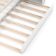 Twin/Full kids wooden platform bed with trundle storage, featuring sturdy slats and a high headboard for added comfort.