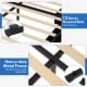Close-up of the heavy-duty metal frame and sturdy plywood slats of the Full/Queen size bed frame with storage.