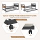 Twin metal daybed with trundle featuring lockable wheels, sturdy support, and industrial design for versatile living.