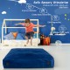 Blue 57 x 57 inch crash pad sensory mat with foam blocks, ideal for safe play and sensory stimulation for kids.