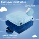 Blue 57 x 57 inch crash pad sensory mat with zippered velvet cover, foam blocks, and non-slip bottom for safe play.