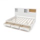 Twin/full size wooden daybed showcasing three spacious drawers and a sliding door for versatile storage and.