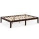 Full wood bed frame in espresso with sturdy wooden slats and rubber wood legs, designed for strong support and.