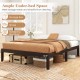 Full wood bed frame in espresso with ample under-bed space for storage and easy floor cleaning, featuring sturdy wooden.