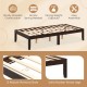 14-inch twin wood platform bed frame in espresso with sturdy wooden slats and solid rubber wood legs for strong support.