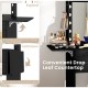 Foldable countertop of the black compact vanity desk set, providing extra space for makeup and accessories when.