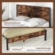 Slatted headboard bed frame in industrial design with metal slats and under-bed storage for a stylish bedroom upgrade.