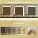 Lighted mirror with three adjustable LED modes for the Makeup Vanity Desk Dressing Table and Stool Set in white.