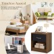 Brown bedside table nightstand with drawer and open shelf, perfect for bedroom or living room storage and organization.
