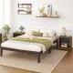 Brown bedside table nightstand with drawer and open shelf, perfect for bedroom or living room storage and style.