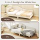 Upholstered twin size daybed in sofa configuration, featuring breathable linen fabric and metal legs for versatile use.