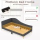 Twin size rivet-tufted platform bed frame with metal legs and wood slats, designed for versatile use as a daybed or.