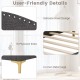 Delicate rivet design and corner metal legs of the Twin Size Rivet-Tufted Platform Bed with wood slats for stylish.