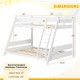 Twin over full low bunk bed dimensions with reversible ladder, sturdy wooden frame, ideal for kids' rooms or apartments.