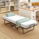 Cot size folding bed frame with 4-inch memory foam mattress, featuring a heavy-duty metal frame for versatile use.