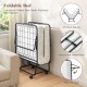 Cot size folding bed frame with memory foam mattress, compact design for easy storage, ideal for guest rooms or.