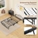 Twin size folding bed with a 5-inch mattress, featuring a sturdy metal frame and non-slip foot pads for stability.