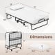 Twin size folding bed with 5-inch foam mattress, compact design, heavy-duty metal frame, ideal for guest rooms.