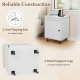 Mid-century nightstand with enclosed storage cabinet, 4 metal support legs, and anti-tipping kits for safety.
