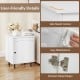 Mid-century nightstand with door featuring safe round corners, easy maintenance, and premium metal hinges for added.