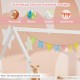 Twin over twin house bunk bed in white with slide, ladder, and ample under-bed space for play or storage.