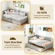 Twin size daybed in gray with 2 storage drawers, perfect as a sofa or extra sleeping space for guests.