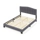 Queen size modern upholstered bed frame with adjustable tufted headboard and sturdy LVL slats for comfortable support.