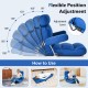 Adjustable folding sofa chair in blue with 6 position backrest, ergonomic design, and soft foam cushion for comfort.